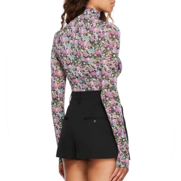 Isabel Marant Joyela Floral Print Long Sleeve Turtleneck Top Size US XL NWT - Picture 3 of 6